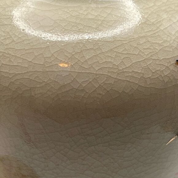 Vintage crackle ginger jar urn with lid flowers hand painted gold - Picture 4 of 5